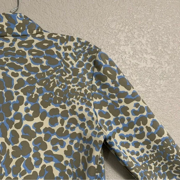 J McLaughlin Shirt Top Womens S Catalina Cloth Leopard Print Golf Tennis 1/4 Zip - Picture 13 of 16